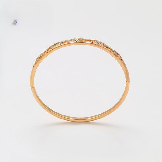 18K Rose Gold Plated Evil Eye Bangle Bracelet