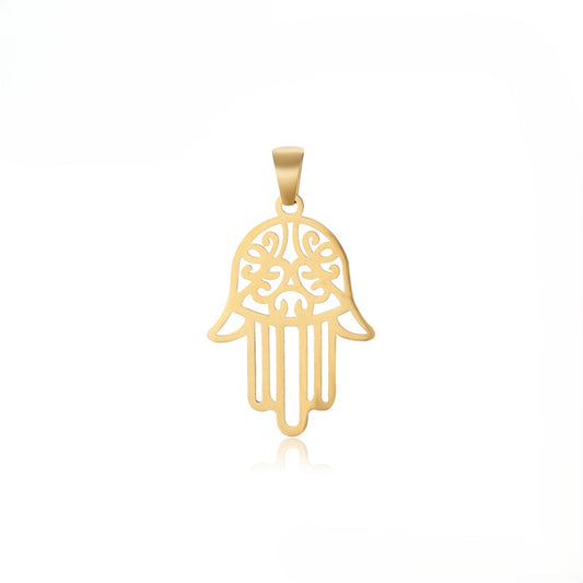 Protective 14K Gold Plated Hamas Hand Pendant with Evil Eye