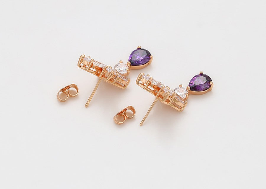 14K Rose Gold Plated Butterfly Pendant & Stud Earrings Set