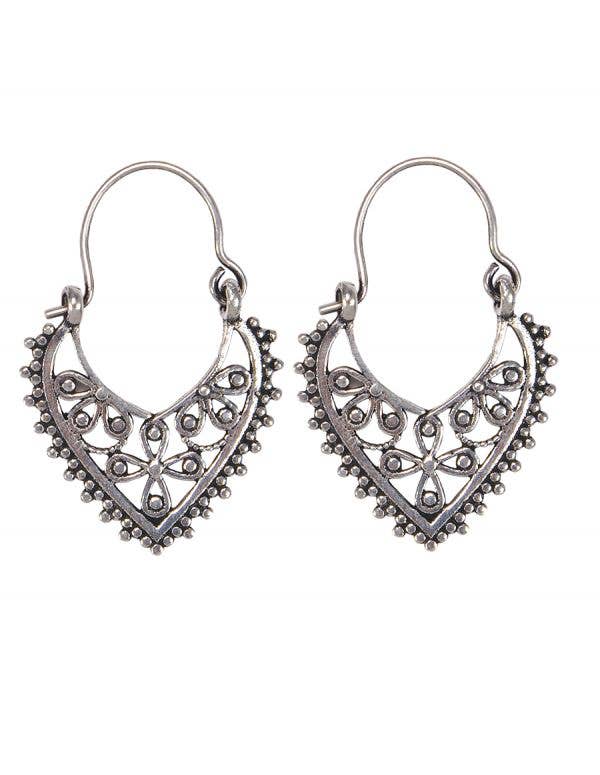 Ethnic Teardrop Hoop Earrings - 1917