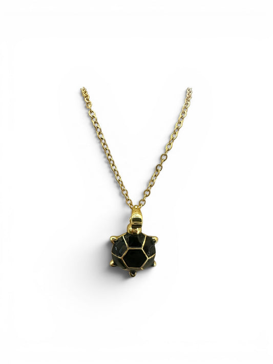 Geometric Sea Black Turtle Necklace