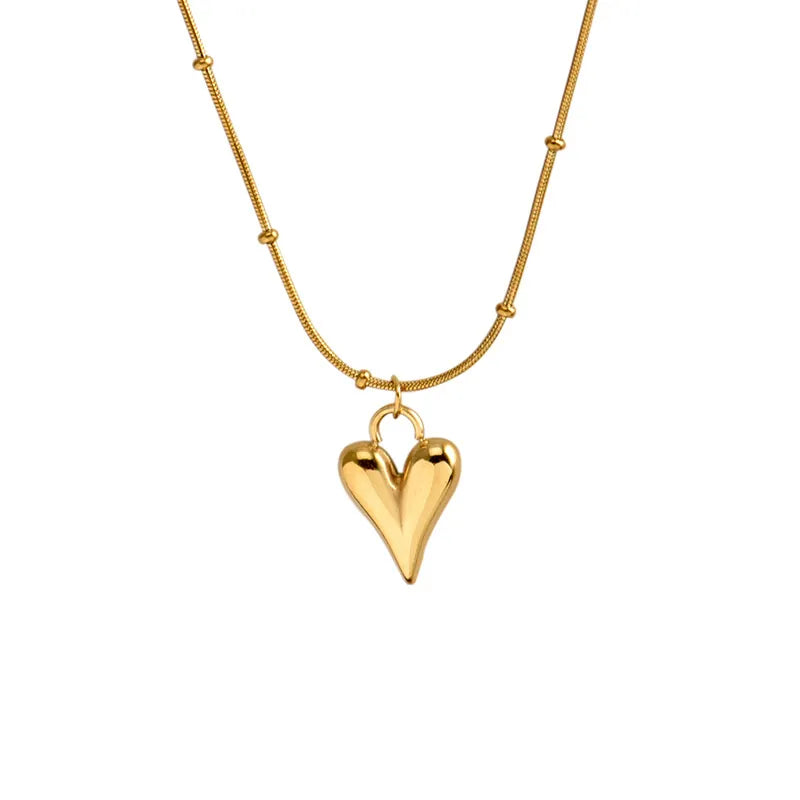 3D Heart Pendant Necklace