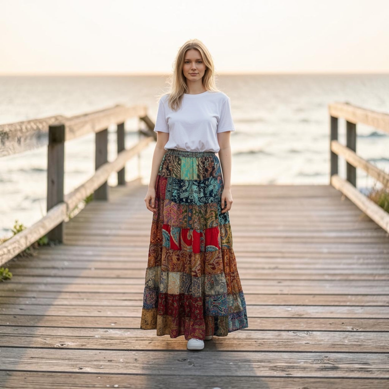 Multi-patch Maxi Skirt