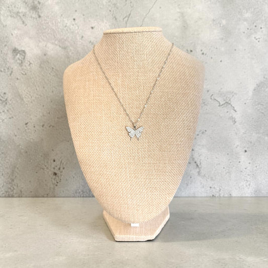 Butterfly Pave Pendant Necklace