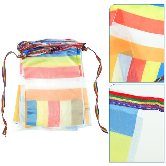 Silk Cloth Five Color Flags Temple Altar Hanging Banner Prayer Flags Home Decor Tibetan Style Pray Banner Buddha Prayer