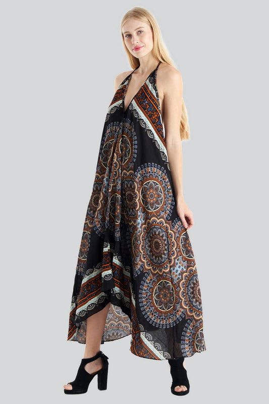 Halter Maxi Dress (TH-1469PK)