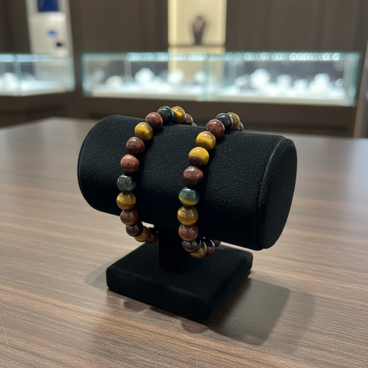 Natural Colored Tiger Eye Stone Beads Bangle Fashion Healing Fengshui Handing Gift