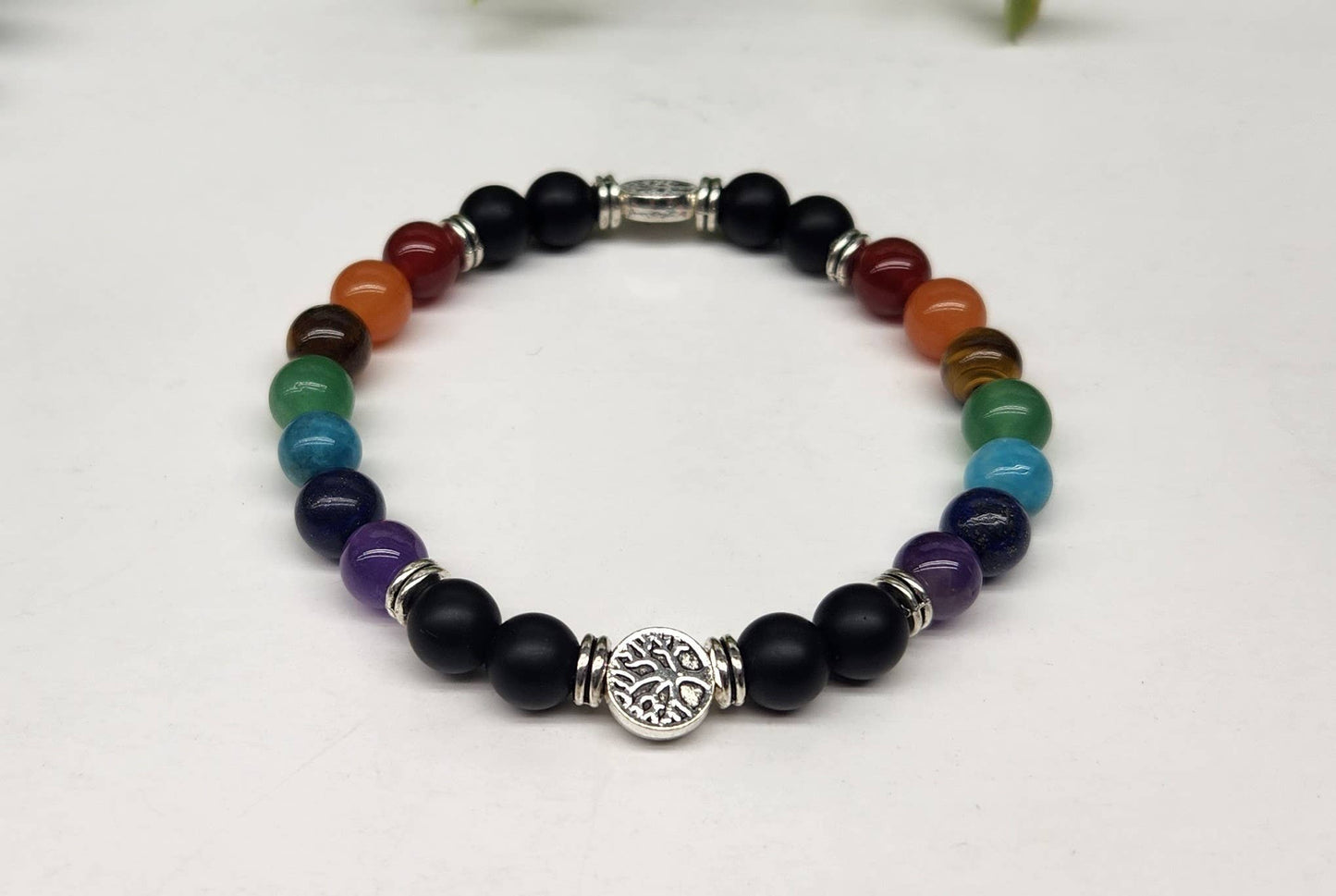 Chakra-Tree of Life Stretchable Bracelet 8mm -7.5" Long