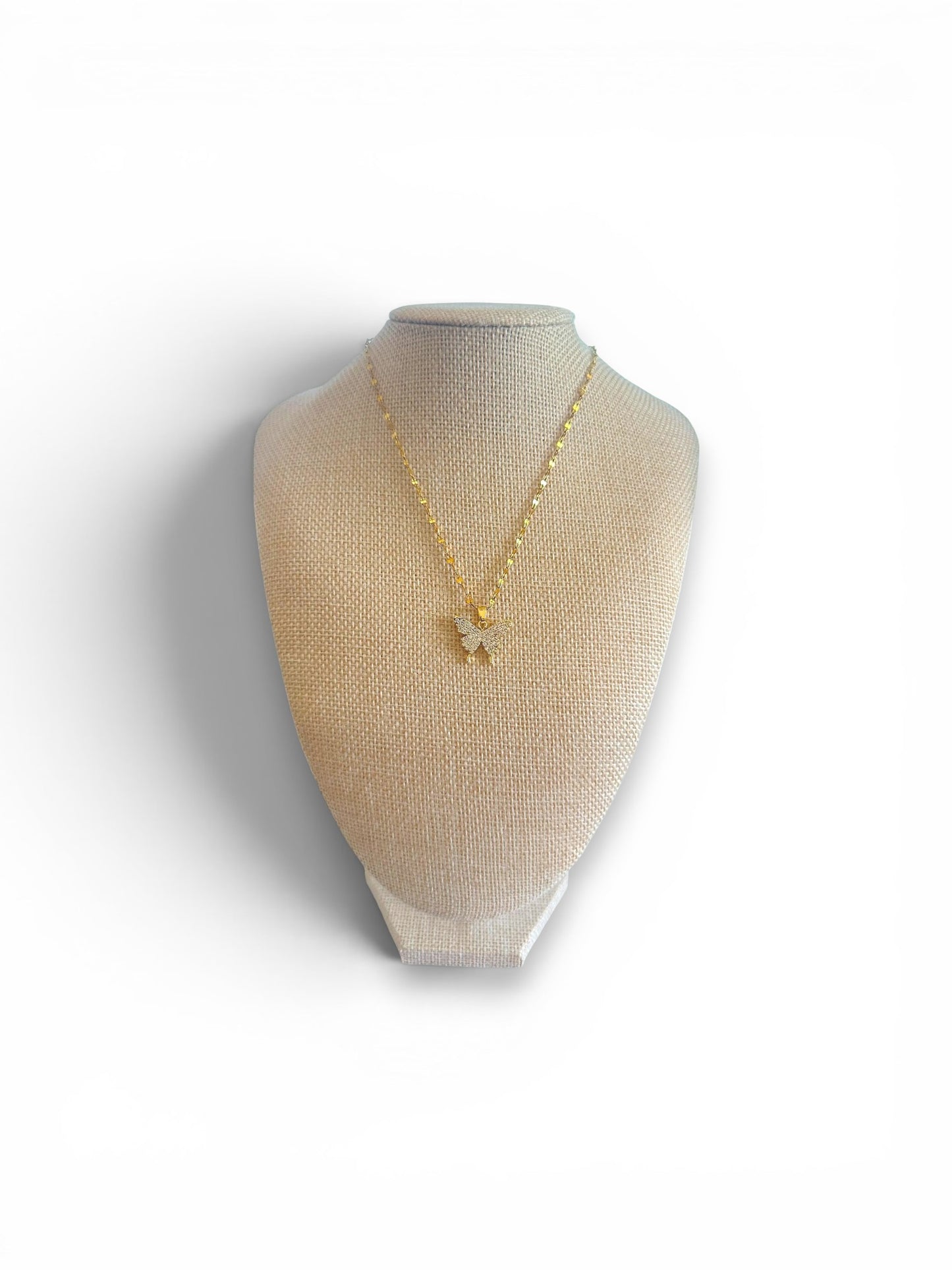 Butterfly Pave Pendant Necklace