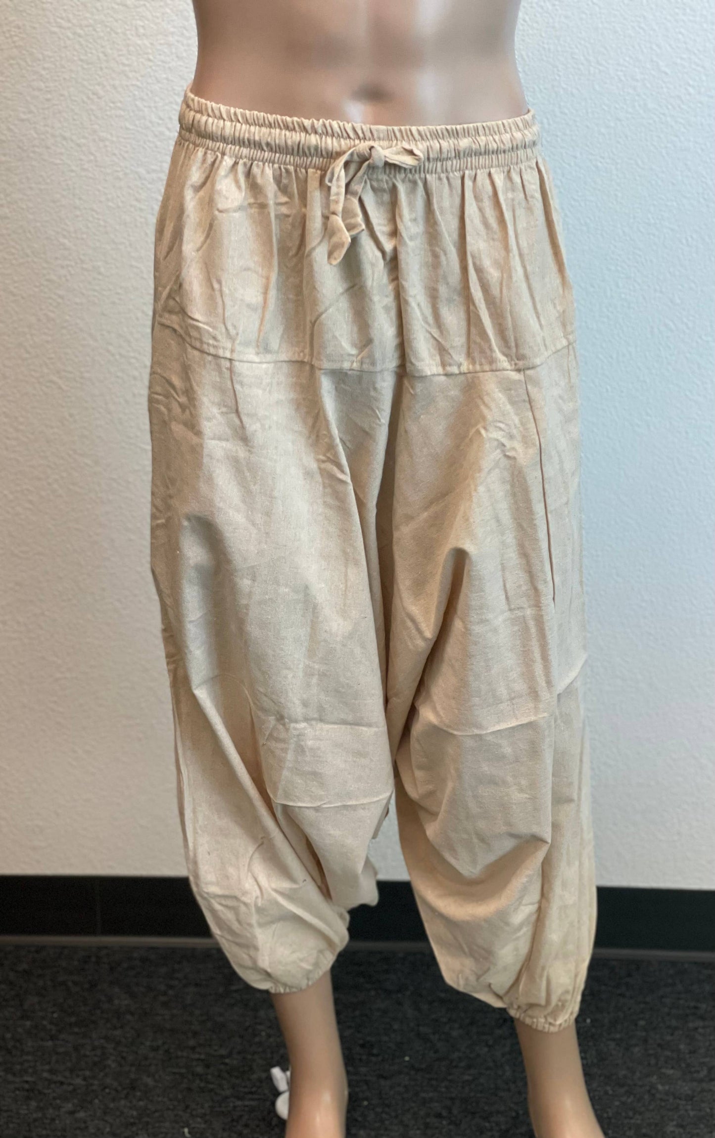 Solid color 100% cotton unisex harems  yoga pants 