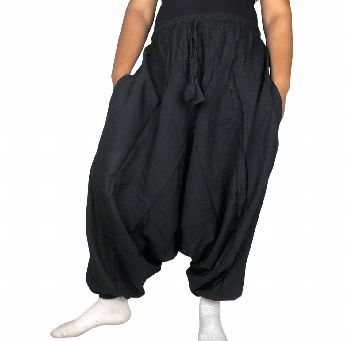 Solid color 100% cotton unisex harems  yoga pants 