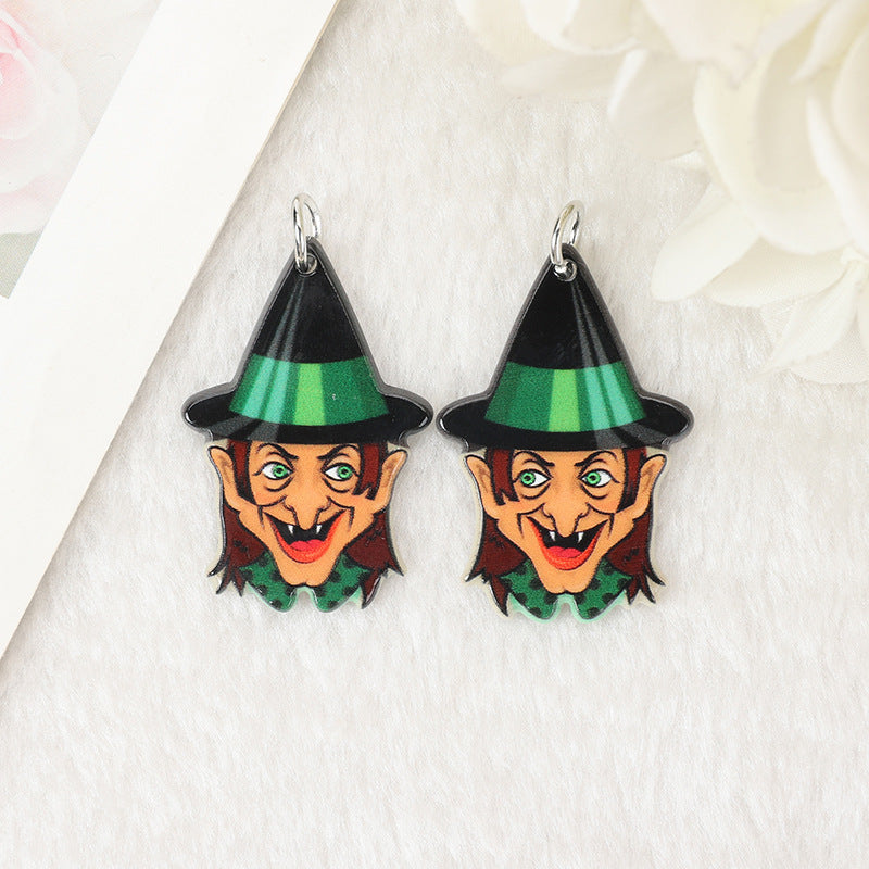 Retro Halloween Earrings — Witch, Black Cat & Pumpkin