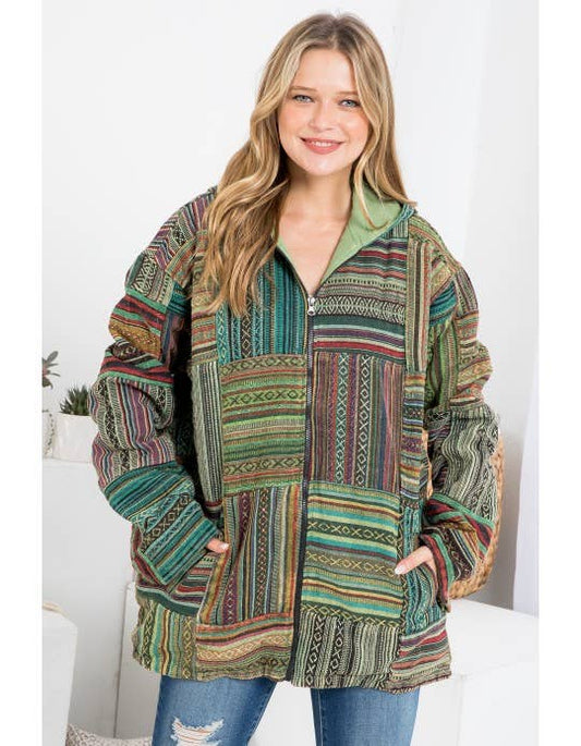 Unisex Patchwork Jacket - 100% Cotton