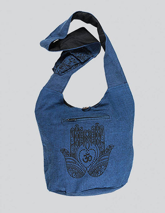 Om &amp; Hands Print Backpack 100% Cotton