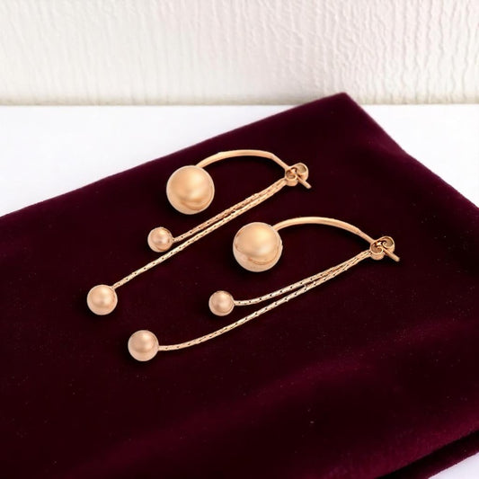 Rose Gold Plated Ball Chain Drop Earrings