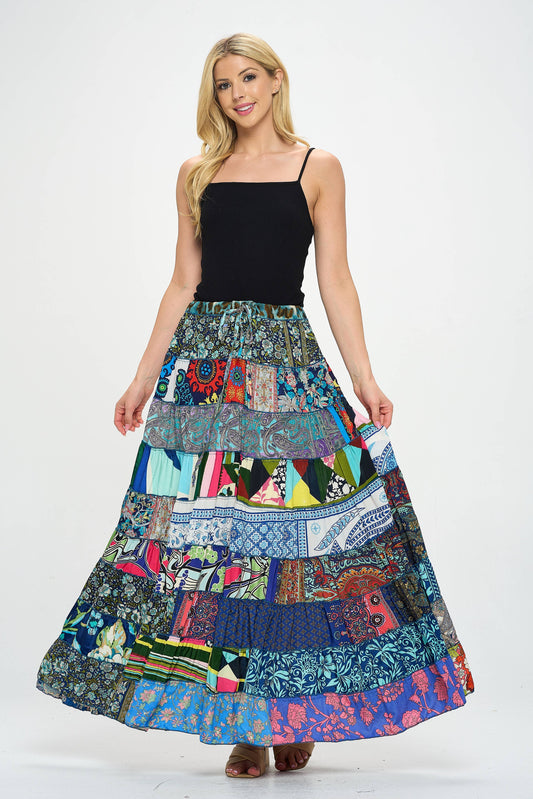 Multi-patch Maxi Skirt (KT-1424)