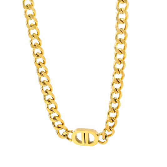 18K gold plated Stainless steel necklace, Intensity