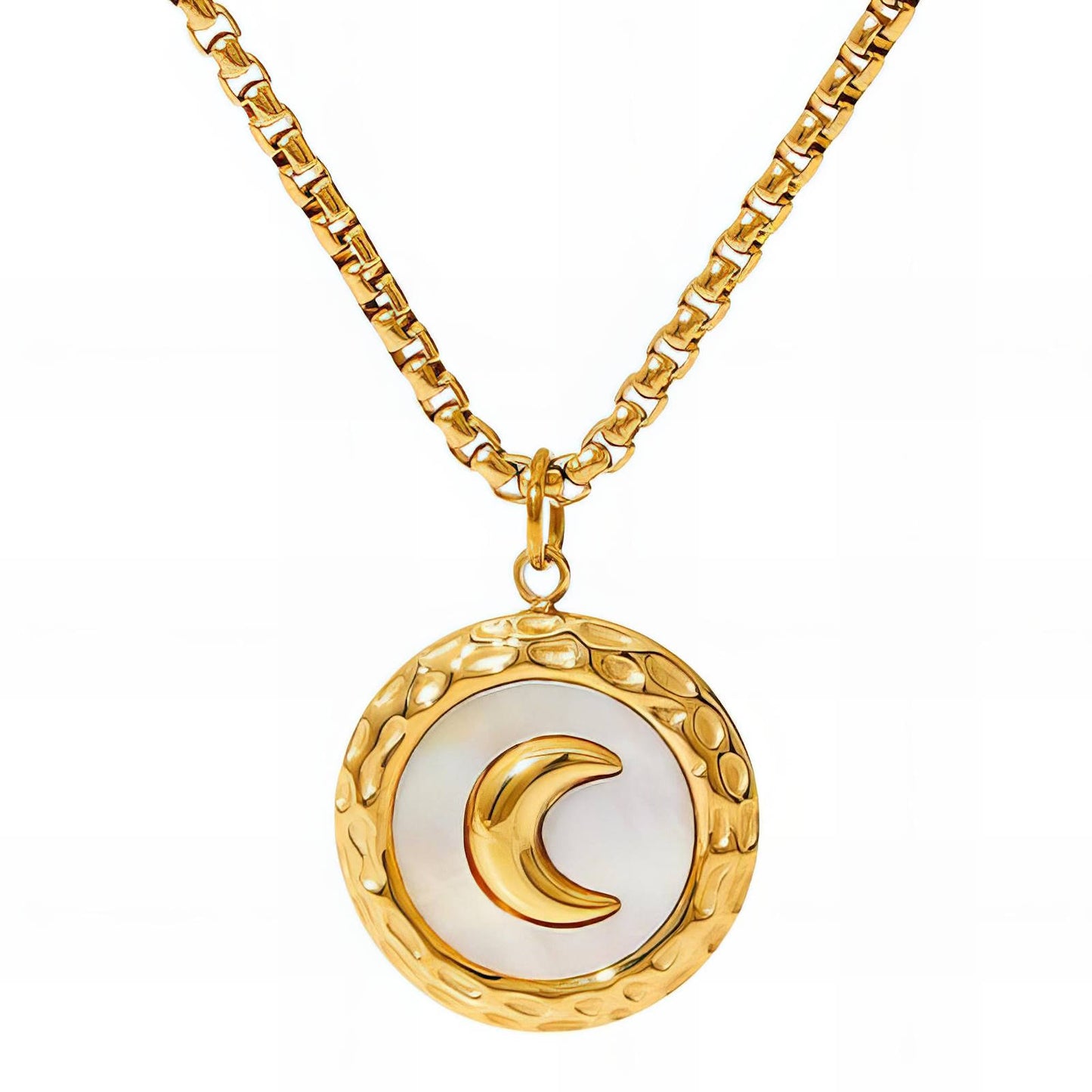 18K gold plated Stainless steel  Crescent necklace, Intensity