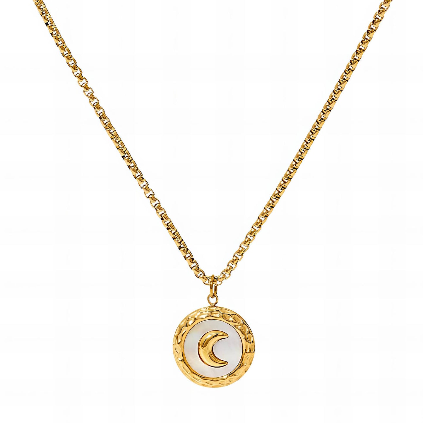 18K gold plated Stainless steel  Crescent necklace, Intensity