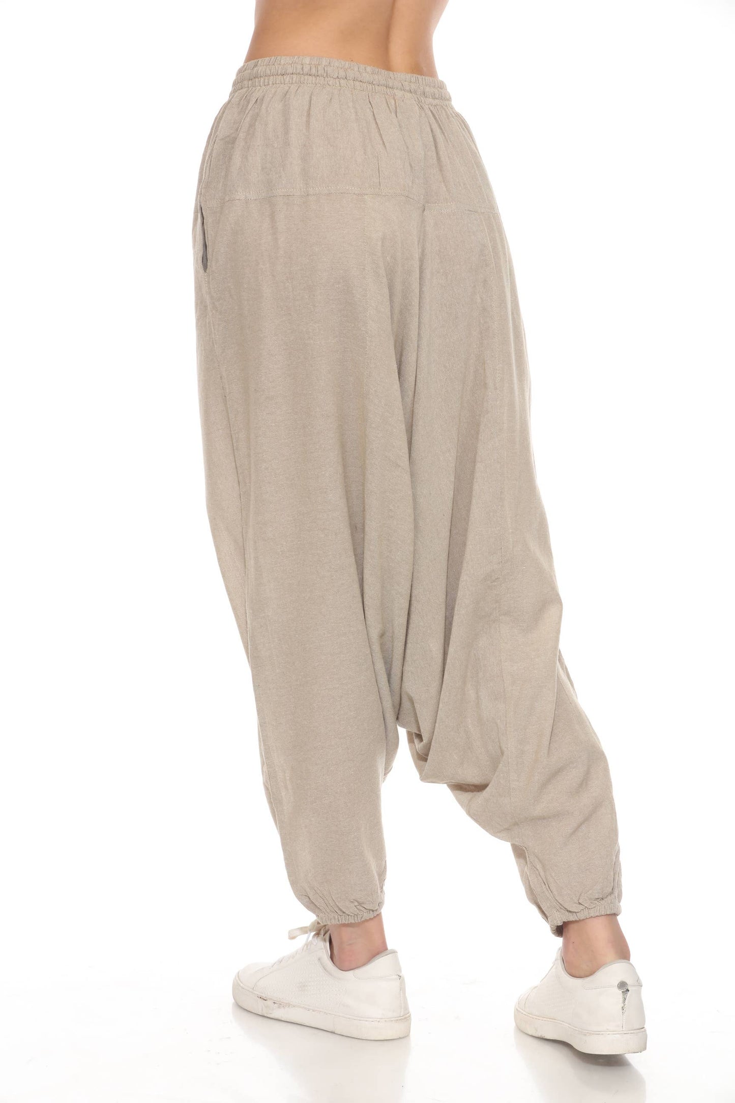 Cotton Natural Solid Boho Hippie Lightweight Harem Pants