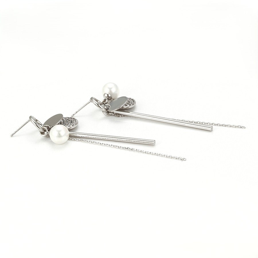 Pave Halo Circle, Solid Disk & Bar Dangle Drop Earrings