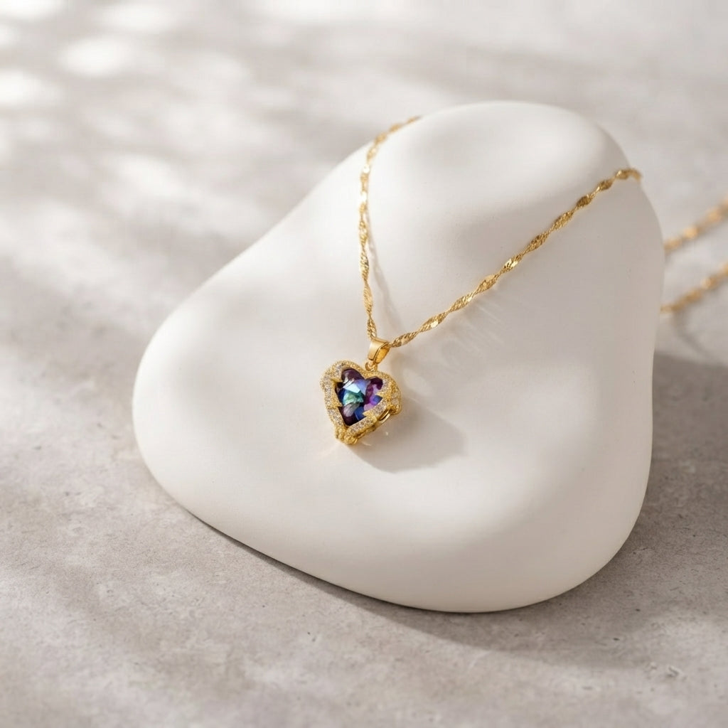 Golden Heart - Stainless Steel Pendant Necklaces For Women 18K Gold Plated