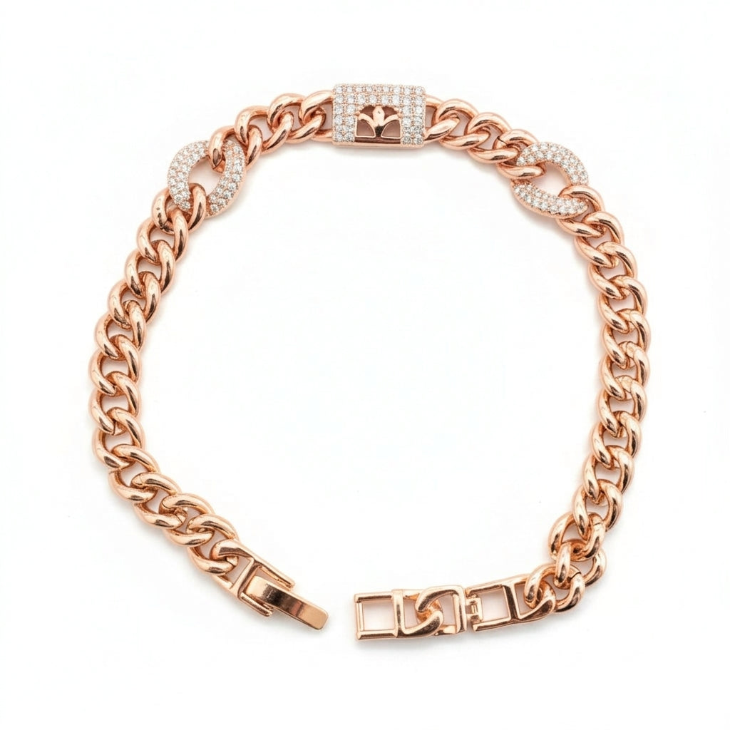 Luxury Rose Gold Plated Link Bracelet