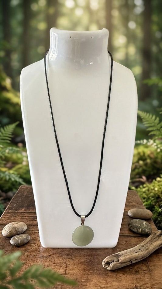 Round Agate Crystal Pendant — Natural Stone Charm