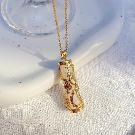 Floral Phoenix Pendant Necklace