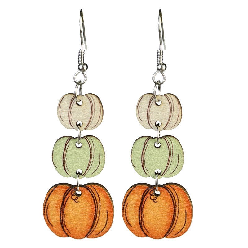 Wooden Fall Earrings — Turkey, Pumpkin, Maple Leaf & Halloween