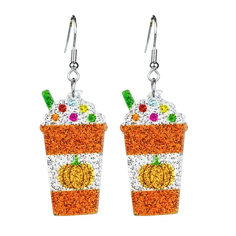 Glitter Fall Earrings — Turkey, Pumpkin Latte, Maple Leaf & Sunflower