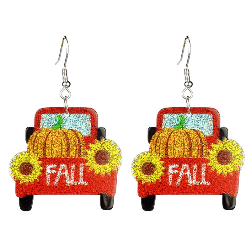 Glitter Fall Earrings — Turkey, Pumpkin Latte, Maple Leaf & Sunflower