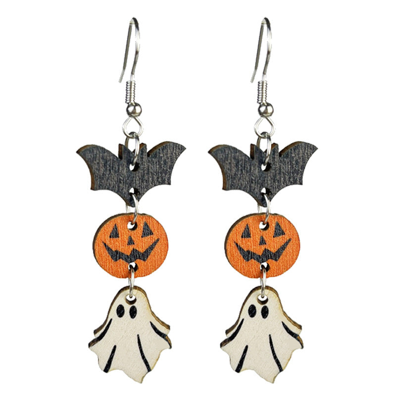 Wooden Fall Earrings — Turkey, Pumpkin, Maple Leaf & Halloween