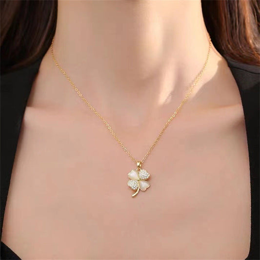 Gemstone Four-Leaf Clover Necklace