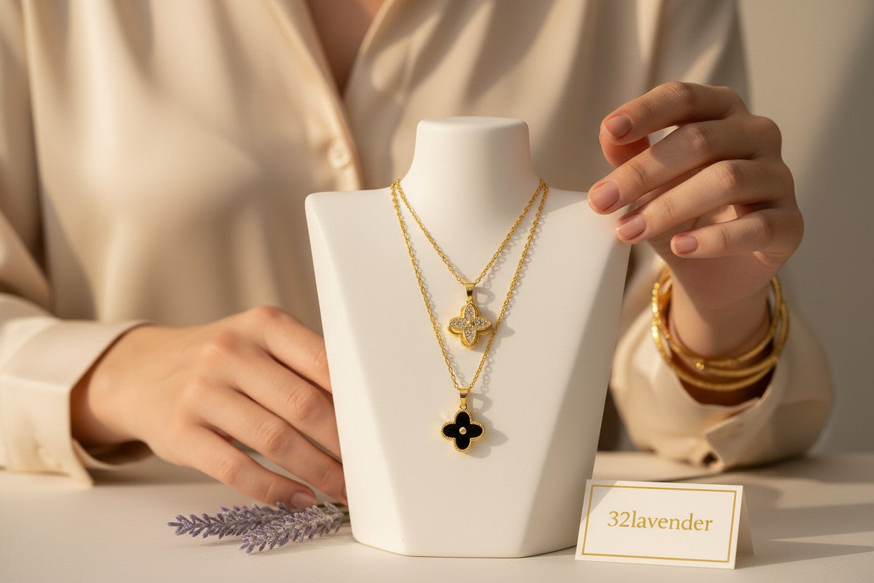2-in-1 Magnetic Folding Heart Clover Necklace