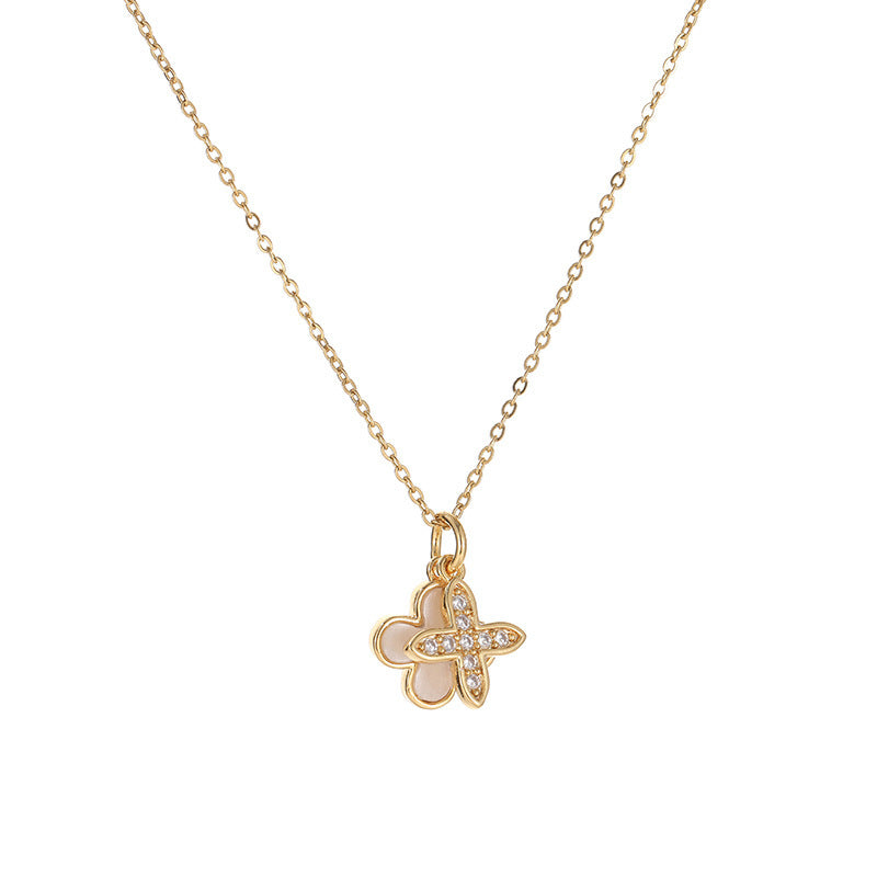 2-in-1 Magnetic Folding Heart Clover Necklace