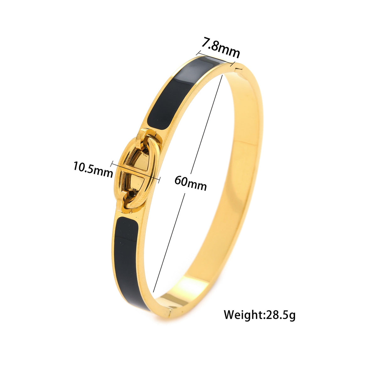 Minimalist Geometric Titanium Steel Bracelet for Women – Enamel Buckle Edition