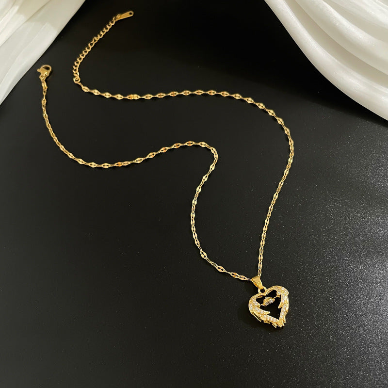 Guardian Angel Wing Heart Necklace
