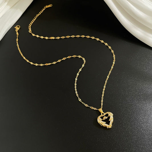 Guardian Angel Wing Heart Necklace