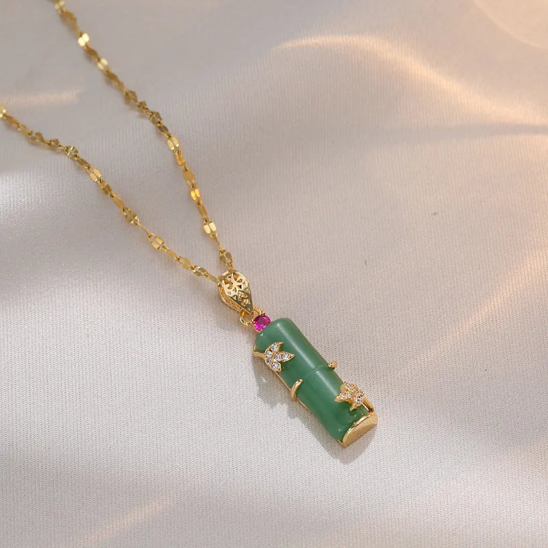 Bamboo Dainty Gold Plated Necklace