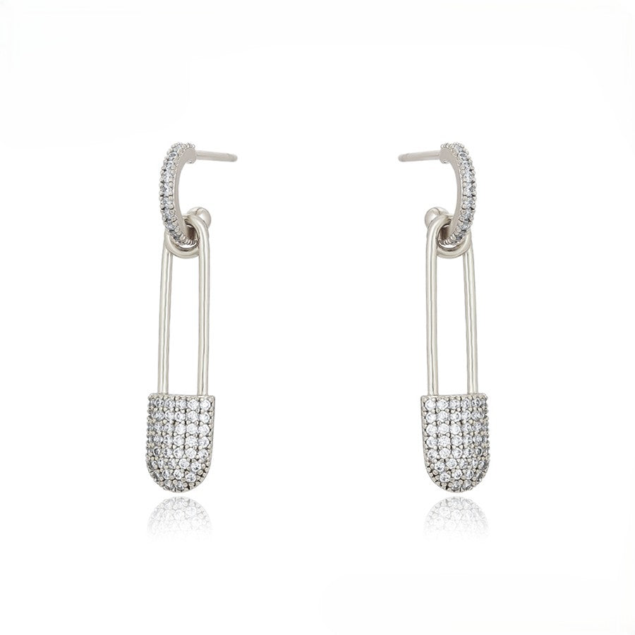 14k Gold/ Platinum Plated Pin Drop Earrings