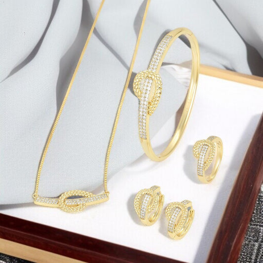 18K Gold Plated Love Knot Jewelry Set