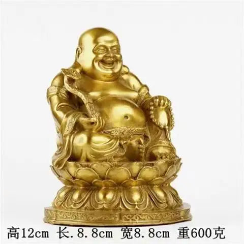 Pure Brass Copper Maitreya Car Buddha figure, good luck and  Metal Gold Coin Buddha Statue Home Decoration Ornament Craft Gift