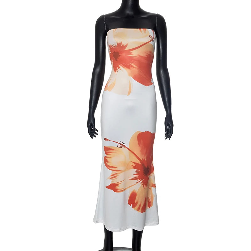 Stunning Strapless Floral Maxi Dress | Perfect for Summer & Vacations