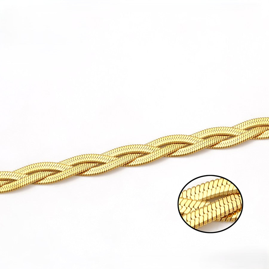 Sutton Chunky Twist Rope Chain Necklace | 24K Gold Plated Textured Braided Statement Toggle Choker