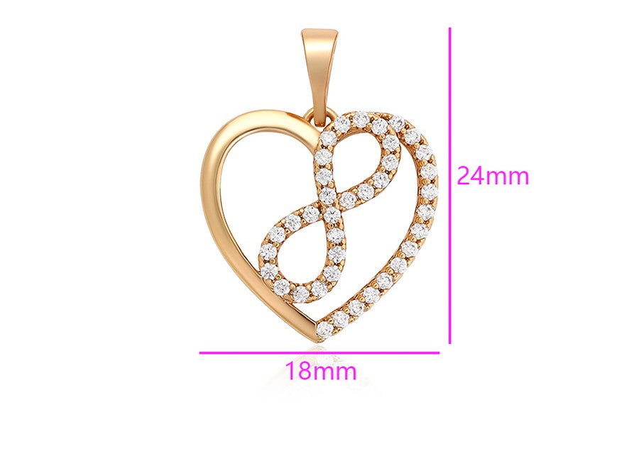 18K Gold Plated - Elegant Rose Gold Infinity Heart Pendant