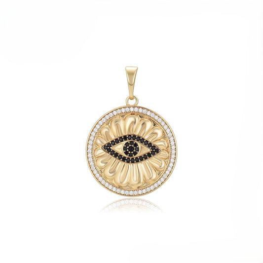 14K Gold Plated Evil Eye Pendant - 7859