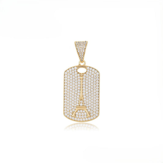 14K Gold Plated Paris Pendant - 1573