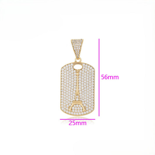 14K Gold Plated Paris Pendant - 1573