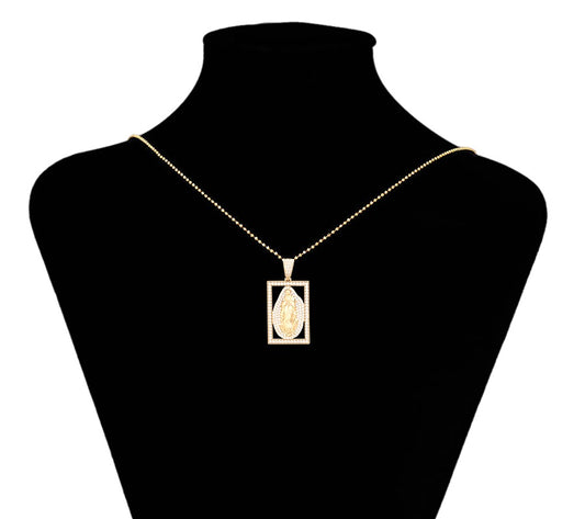 14K Gold Plated Lady of Guadalupe Pendant -40375